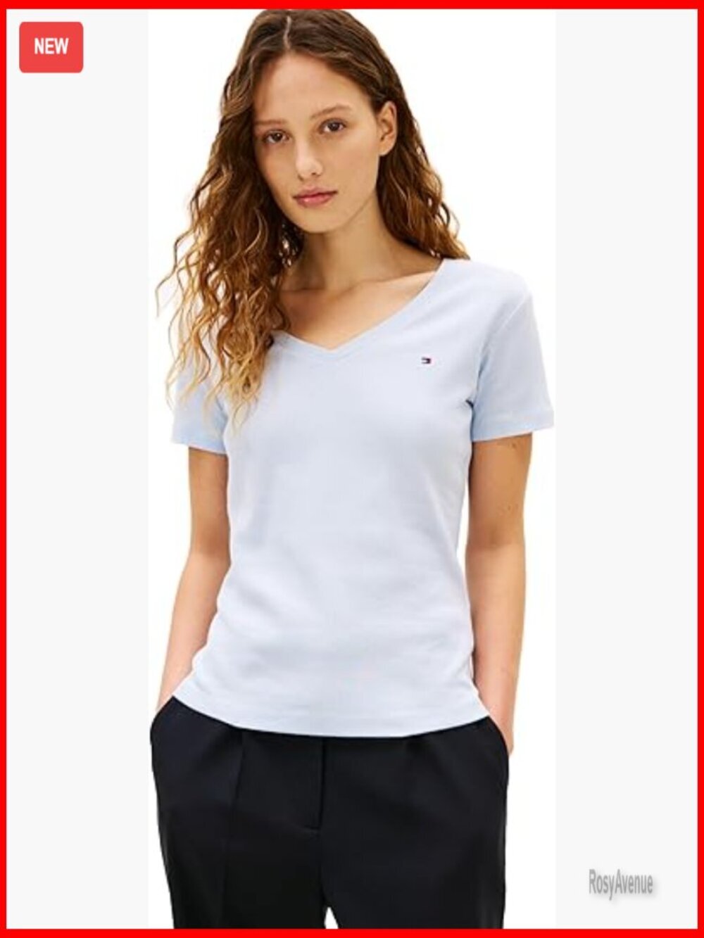 Short Sleeve V-Neck Cotton T-Shirt - Women's Basic Tee